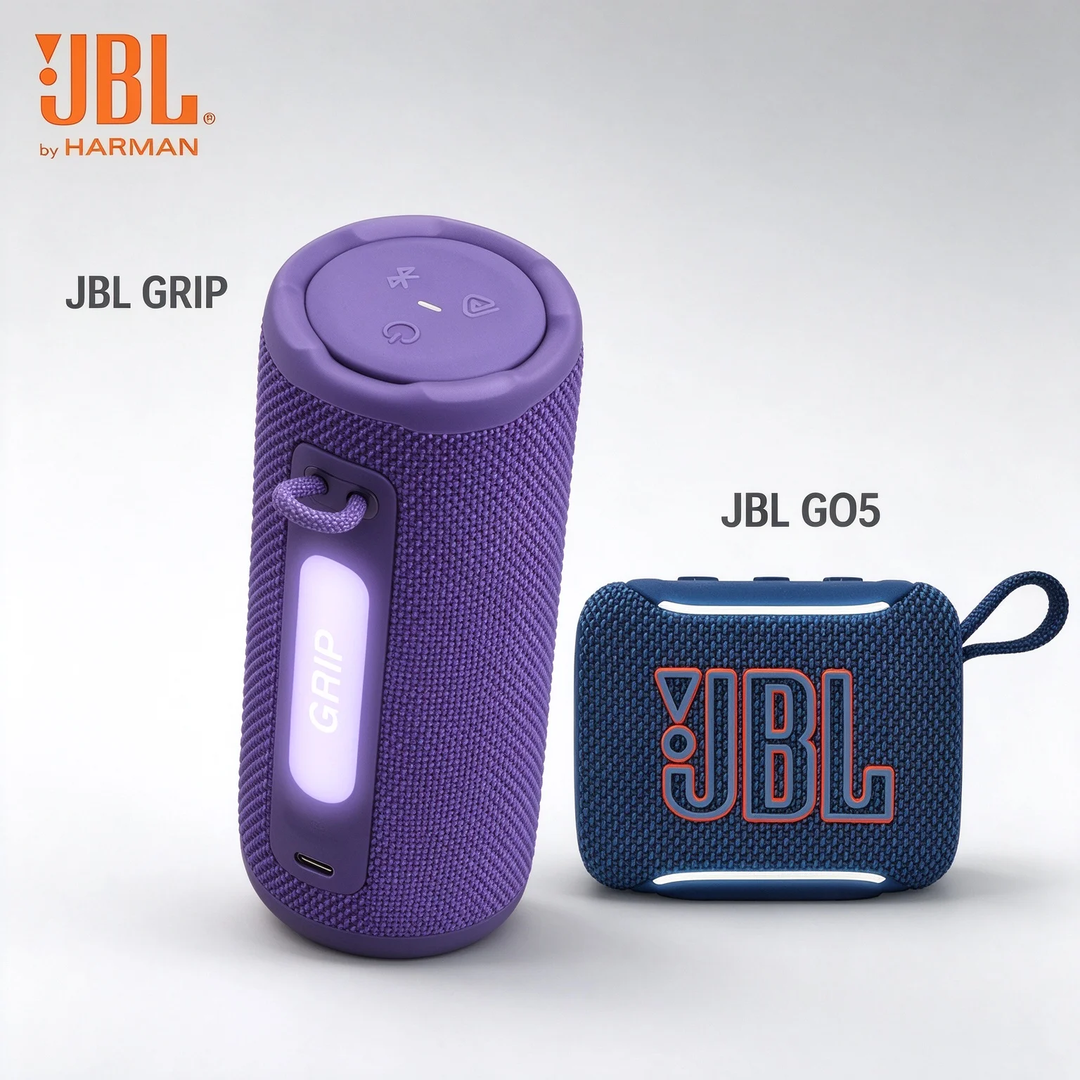 JBL GO5 & GRIP Portable Audio Bundle, IP68 Dust & Water Protection, Punchy Bass, Lightweight for Walks & Weekend Getaways