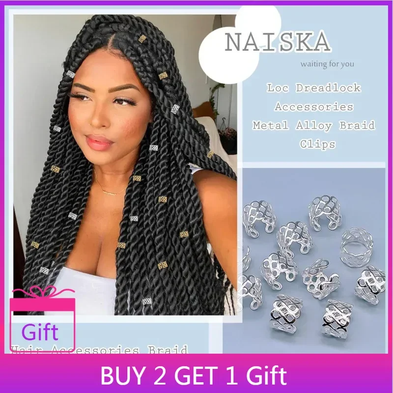 

42PCS Metallic Loc Jewelry Beads For Dreadlocks Braiding Styling Alloy Hair Accessories Unisex Boho Chic Festival Party Decor