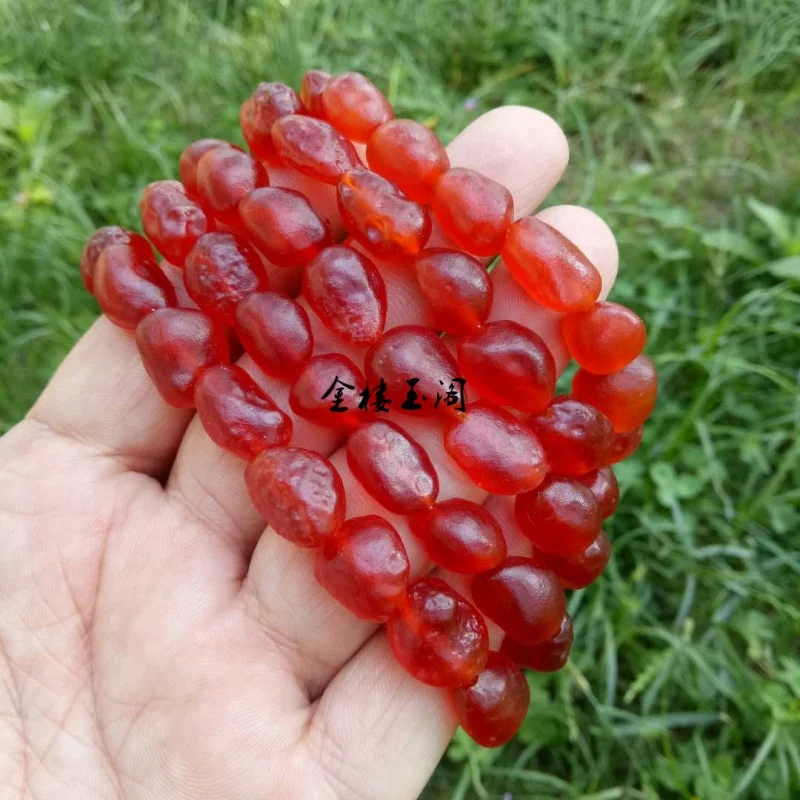 Supply jewelry Alshan Gobi material tendon stone sugar heart Xinjiang raisin agate bracelet