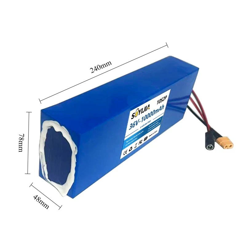 36V10AH 21700 5C lithium battery with BMS 10S2P rechargeable battery, suitable for large capacity batteries in fishing bicycles