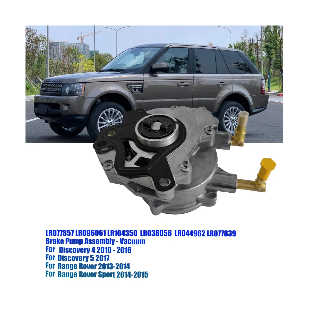 LR077857 LR096061 LR104350 Vacuum Brake Pump Assembly for Land Rover Discovery 4 5 Range Rover Sport 2010-2017 LR038056