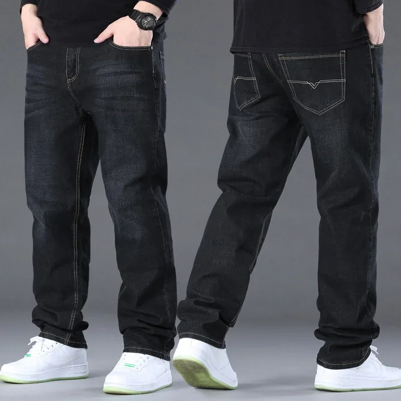 

Extra Large Plus Size Men's Denim Pants Straight Loose Fit Fat Fat Casual Pants Weight 100-150KG (42-50 Sizes)