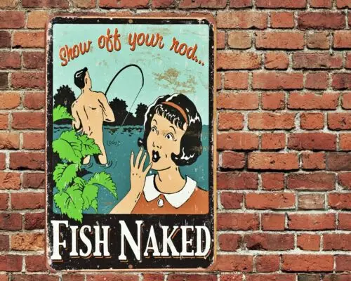 Show Off Your Rod Fish Sign Metal Aluminum 8x12 Funny Fishing-aluminum