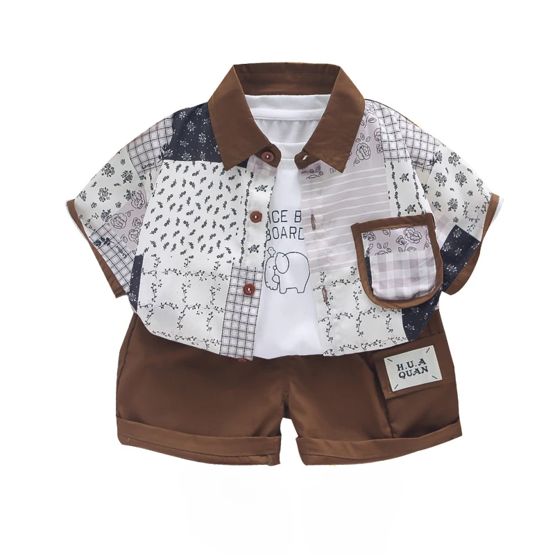 

New Summer Baby Clothes Suit Children Boys Shirt T-Shirt Shorts 3Pcs/Sets Kids Clothing Infant Casual Costume Toddler Tracksuits