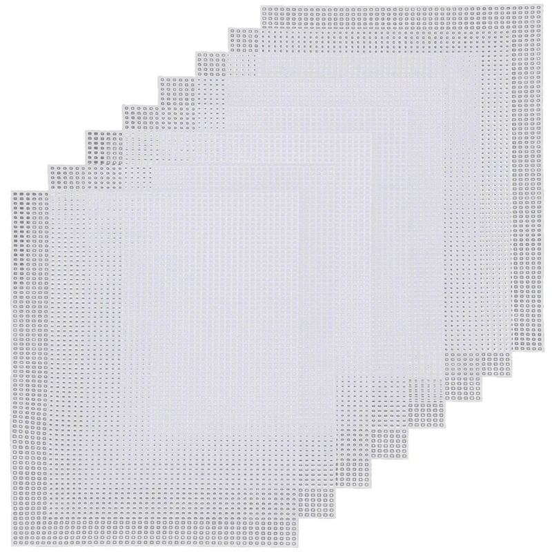 At69-Canvas Pads 8 Stück weißes Rechteck Kunststoff Mesh Sheet flexible Kunststoff Leinwand für DIY Handwerk Stickerei Handwerk Strick