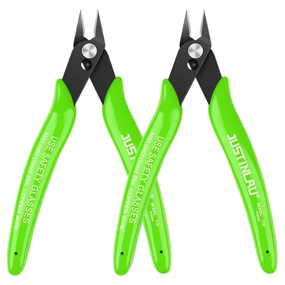 2 Stuks Mini Neus Snijtang Elektrische Draad Kabelschaar Metalen Side Knipt Flush Tang Handig Duurzaam Gereedschap - afbeelding 1