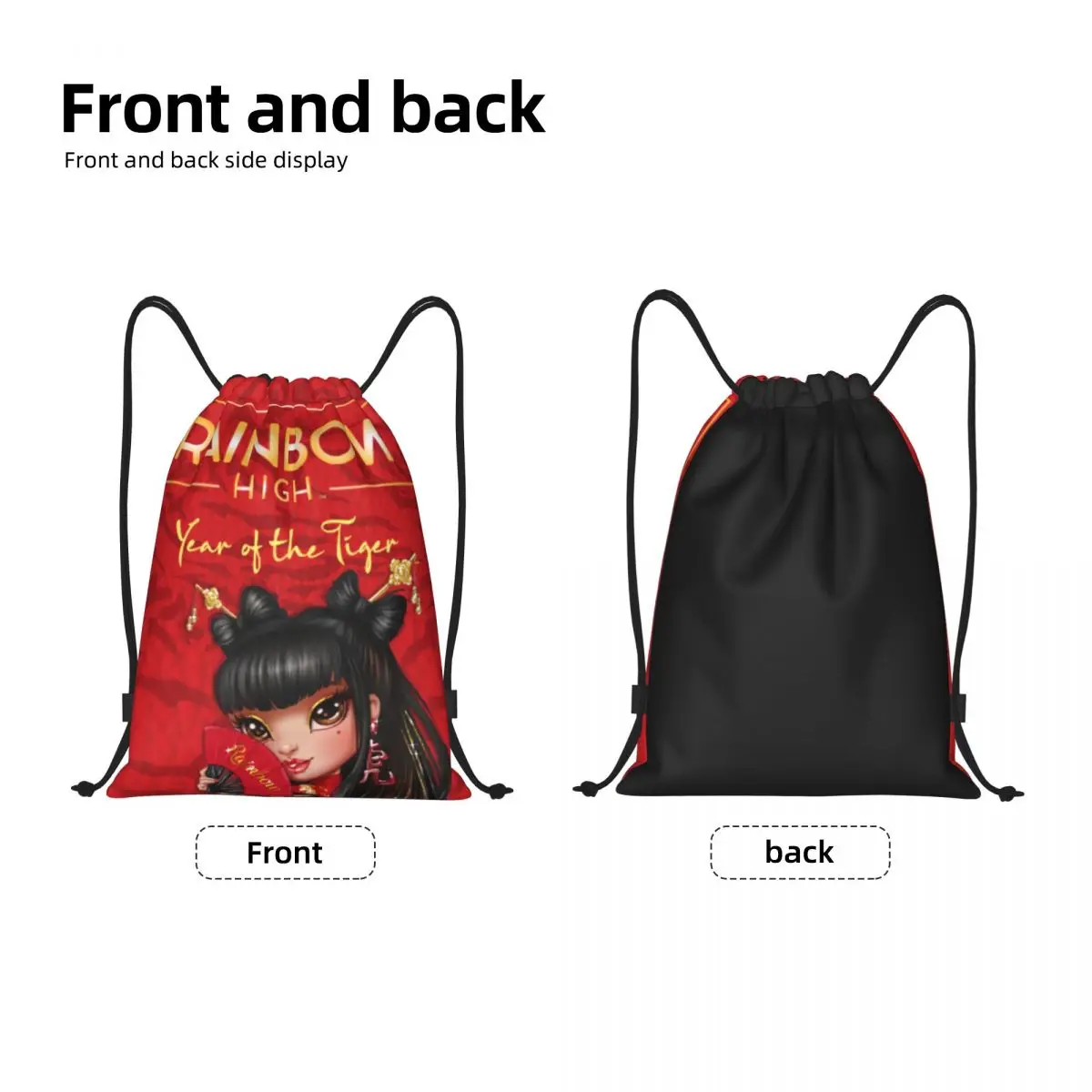 Rainbow High Chinese New Year Lily Cheng Drawstring Backpack Women Men Sport Gym Sackpack Portable Training Bag Sack