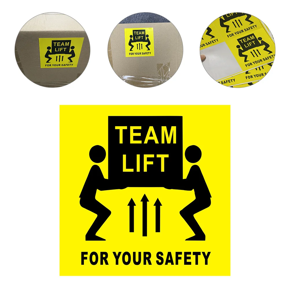 200 Pcs Labels Overweight Stickers Warning Sign Caution 10cm Team Lift Required Decals Safety Operation Warnings