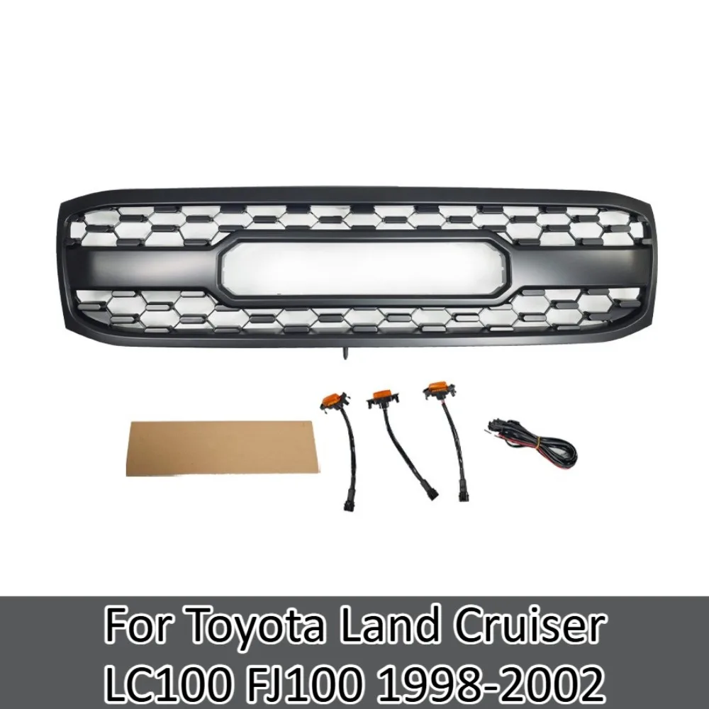 Front Grille For Toyota Land Cruiser LC100 FJ100 1998-2002 ABS Sport Style Replacement Grill Exterior Upgrade Auto Accessory Kit