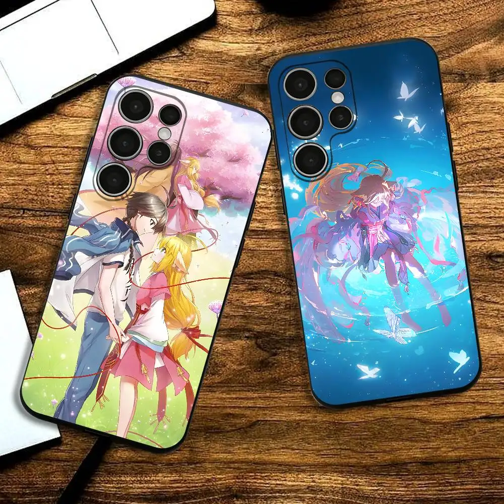 

Anime Tushan Honghong Silicone Case For Samsung S25,24,23,22,21,20 Plus Ultra 5G Lite Shockproof Cover