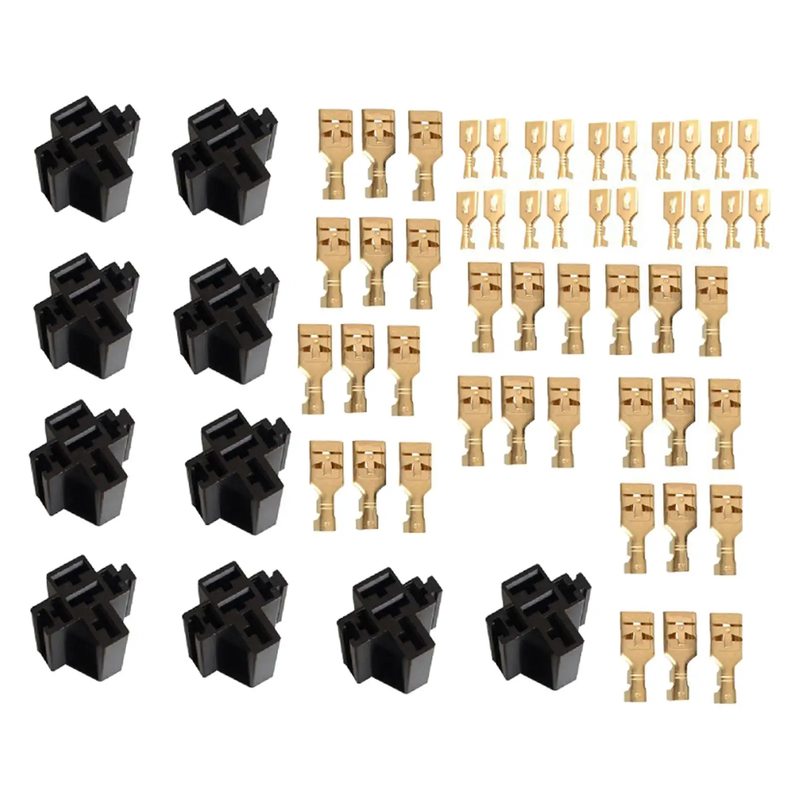 10 Pieces 5 Pin Automotive Relay Socket Connector Holders 80A with Terminals