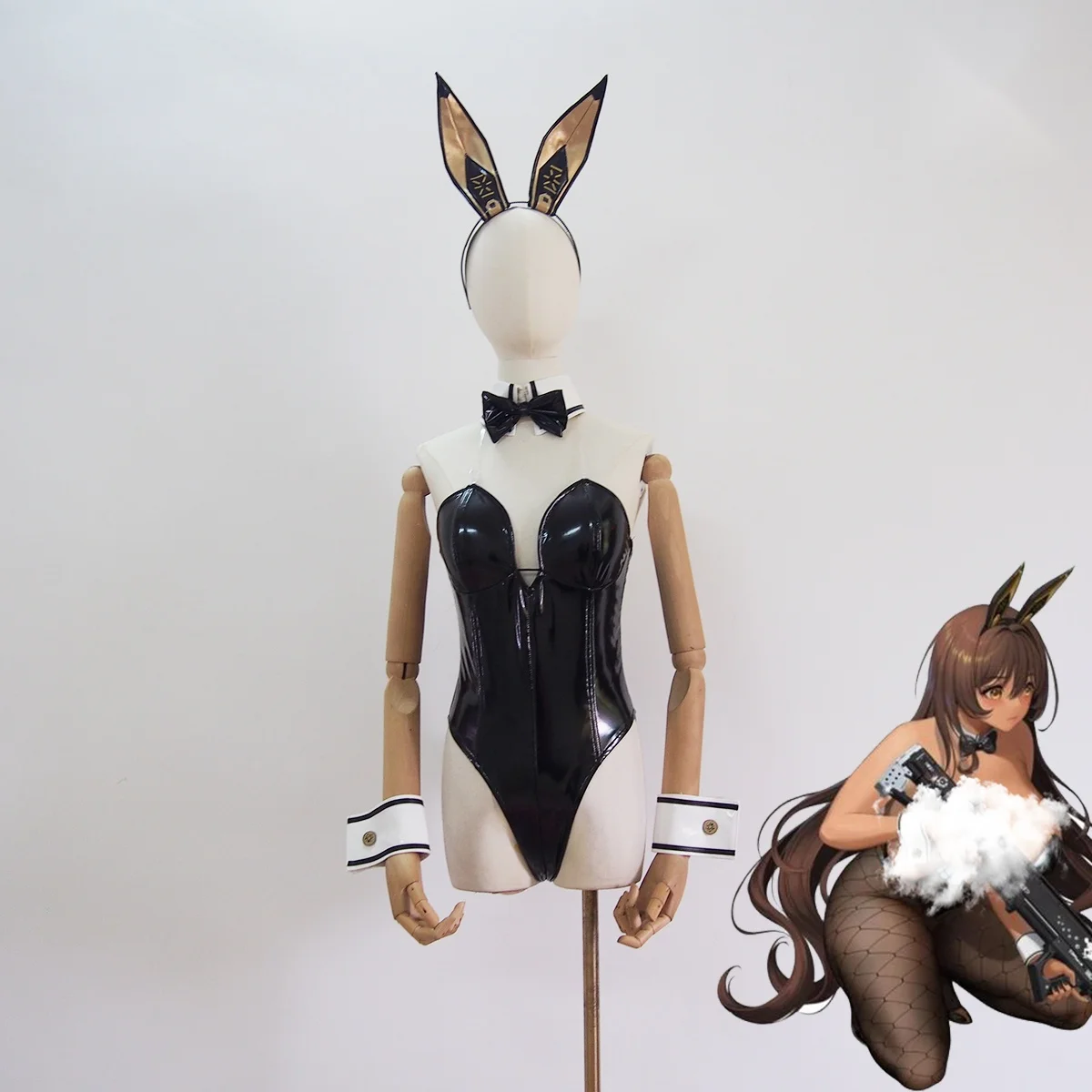 

Game NIKKE The Goddess of Victory Cosplay Bunny X 777 Black White Rabbit Girl Blanc Sexy Leather Jumpsuit Bikini Swimwear Anime