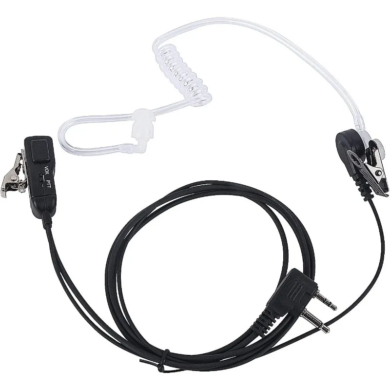 avph3 Transparent Security Headset Acoustic 2Pin Earpiece Ptt Mic Vox Microphone Pair Radio Ear Piece for Midland Walkie Talkie