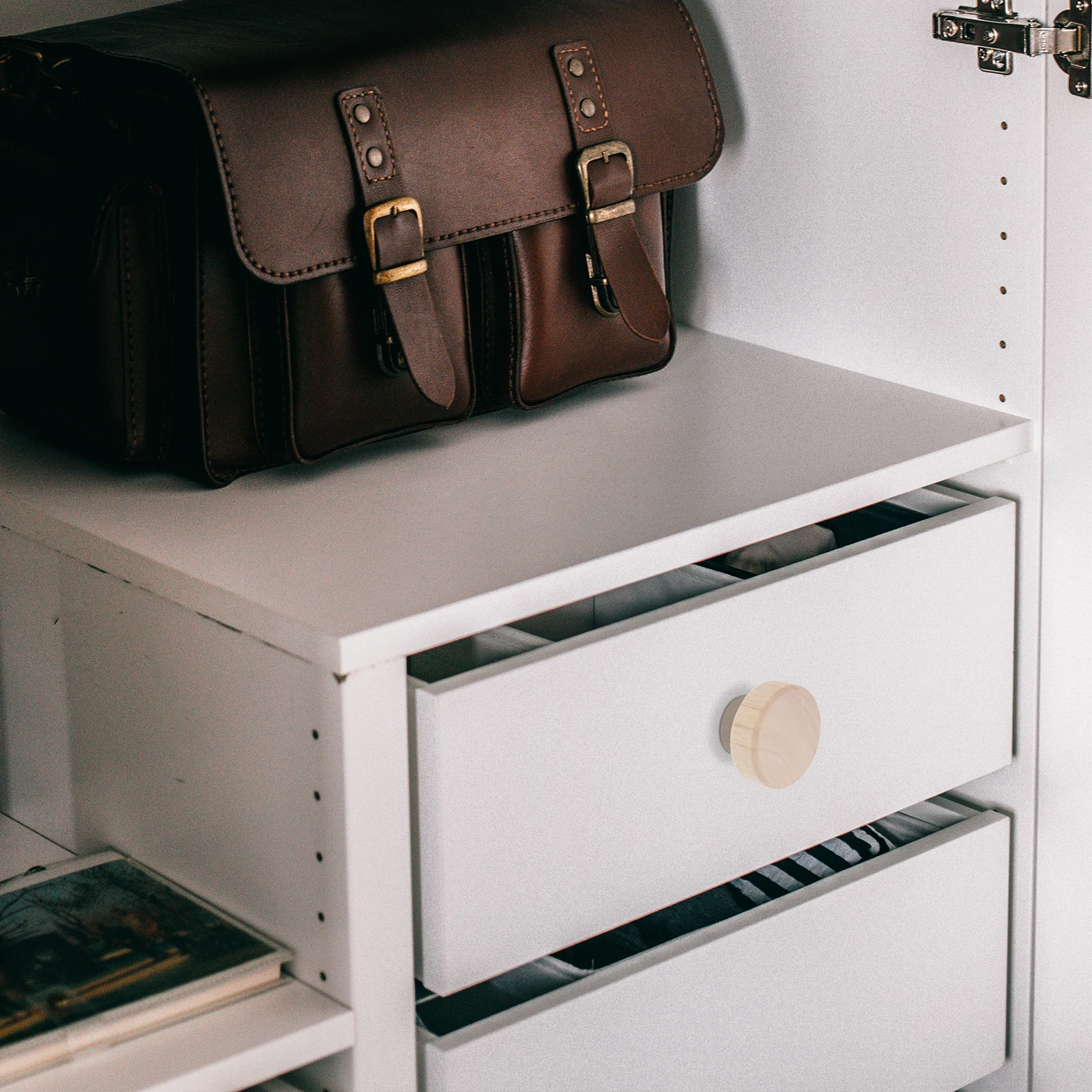 Furniture H Drawer Pulls Rubber Wood Cabinet Knobs Wardrobe H Drawer Pulls Kitchen Cupboard Hardware Durable Smooth