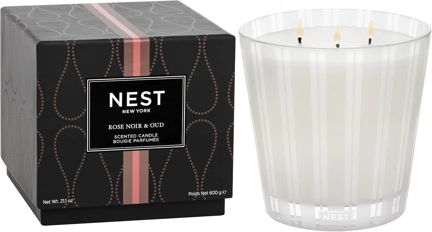 Rose Noir & Oud 3-Wick Candle,22x24x7