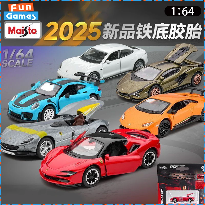 

New 1/64 Maisto Car Model Ferrari SF90 Simulation Racing Car Model Collection Display Ornament Custom Children Birthday Toy Gift