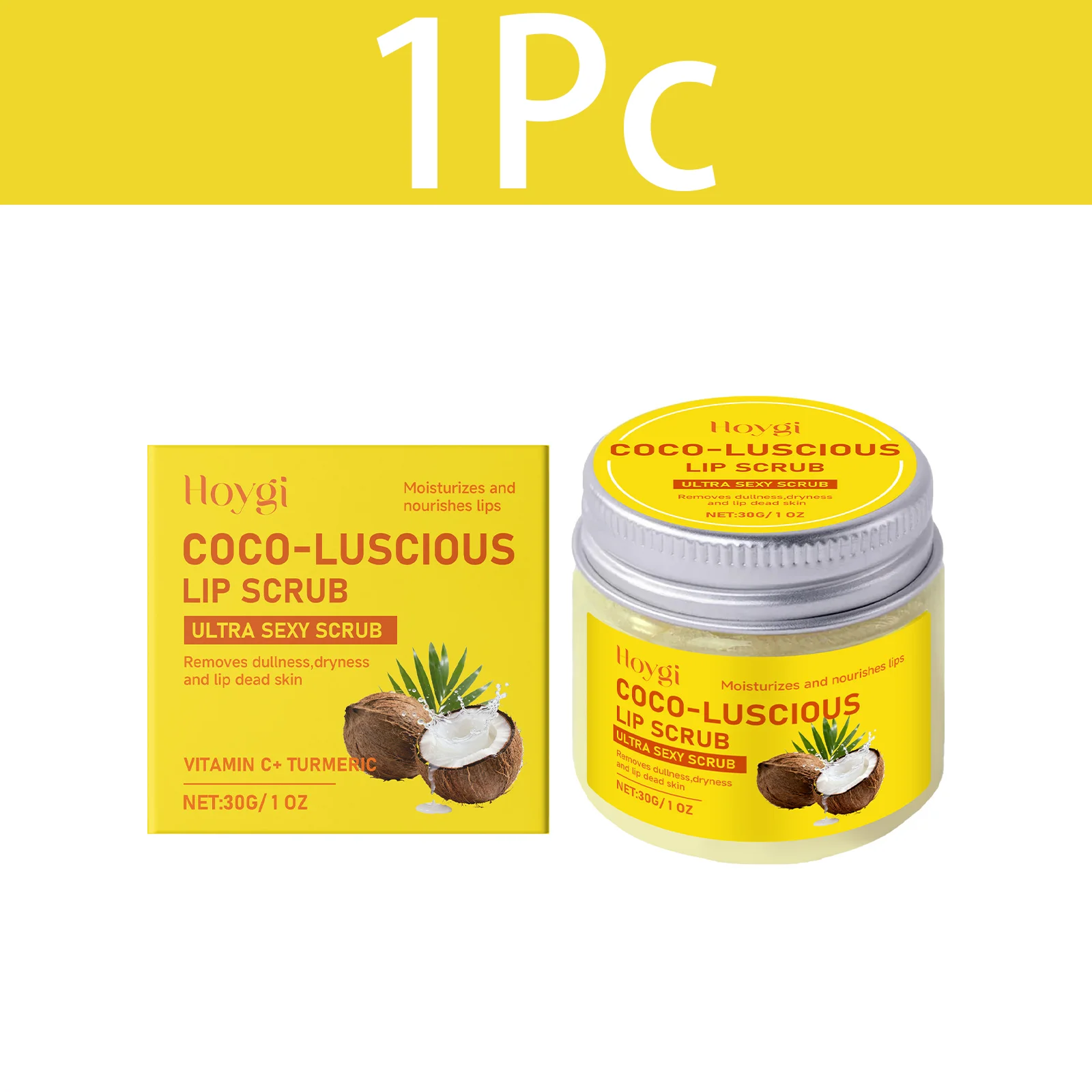 Kokosolie Lip Scrub Balsem Exfoliator Lippenmasker Verzachtend Verwijdert dode huidcellen Langdurige voeding Hydraterend Herstellend Zachte verzorging