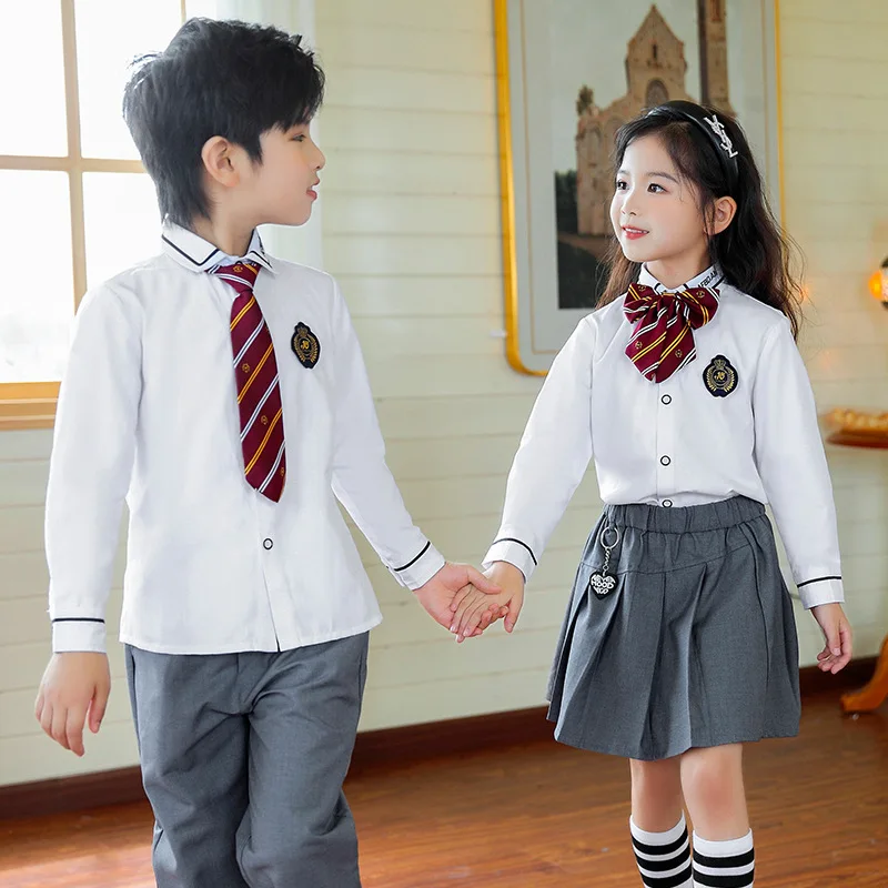 Escola Primária Kindergarten Uniformes, Graduação Vestuário, British College Style, meninos e meninas terno, atacado, C024