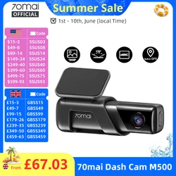 70mai Dash Cam M500 1944P 170FOV 70mai M500 Car DVR Dash Camera Recorder GPS ADAS 24H Parking Monitor eMMC built-in Storage