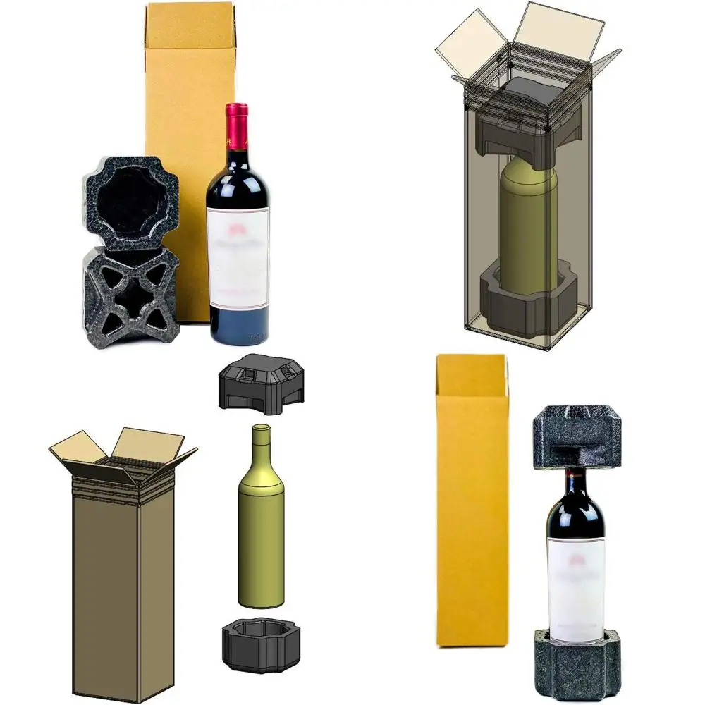 

12-Pack All-in-One Protective Single Bottle Wine Shipping Boxes for USA