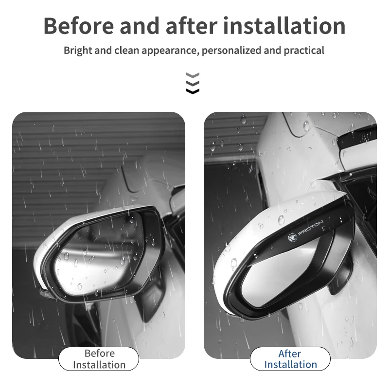 2 قطعة مرآة الرؤية الخلفية للسيارة المطر الحاجب ألياف الكربون المطر بار اكسسوارات السيارات ل بروتون إكسورا إيريز R3 ويرا ساغا ساتريما ماجما X50 #5