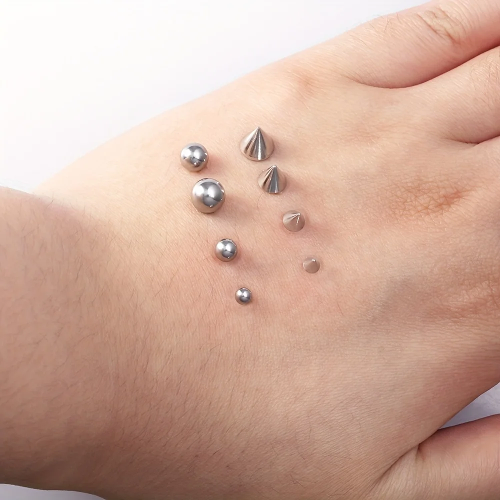 1set Sticker Fake Piercing Eyebow Non-Piercing Belly Nose Ring Lip Stud Earring Dermal Anchor Top Body Jewelry image 6