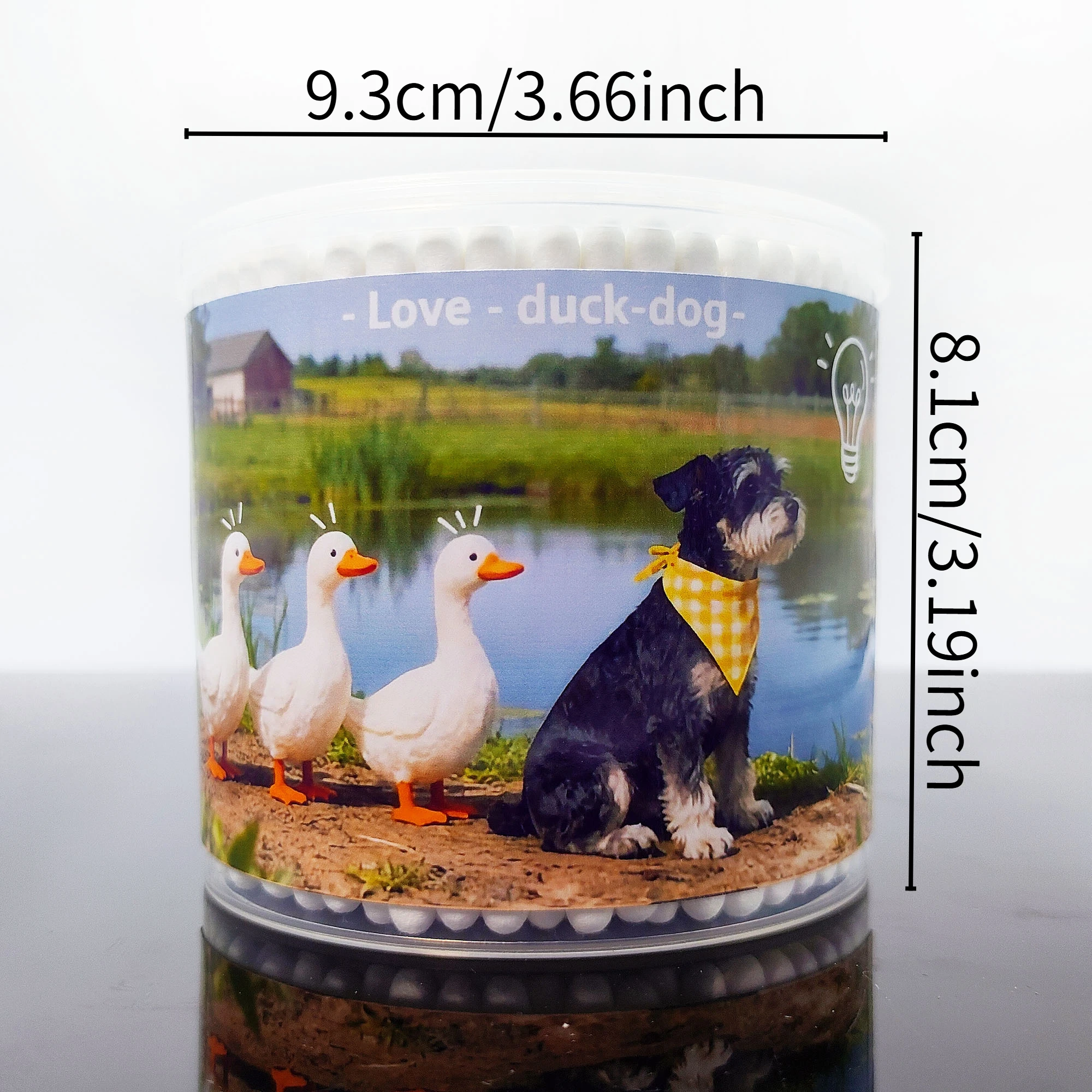 300 قطعة من مسحات القطن ذات طابع حيواني، مسحات قطنية سميكة برأسين، مسحات قطنية مستديرة مزدوجة.