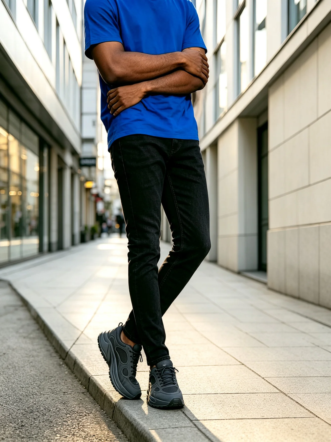 Street Skate Core Y2K Trendy American Street Medium Blue Wash Denim Trousers Simple Daily Matching Design, Heartfelt Anniversary