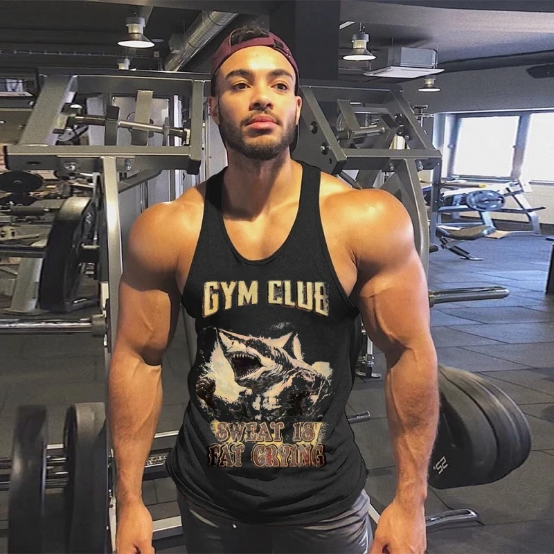 

Men's Cotton Sleeveless Gym Tank Top - Breathable Sweat - Absorbing Tee for Bodybuilding, Workout & Muscle Fitness