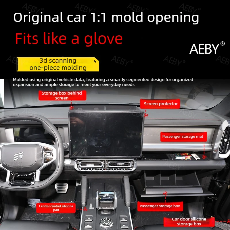 For Jetour T2 Silicone car center console mat anti-slip waterproof cup holder,All-in-one wireless charging pad,accessories