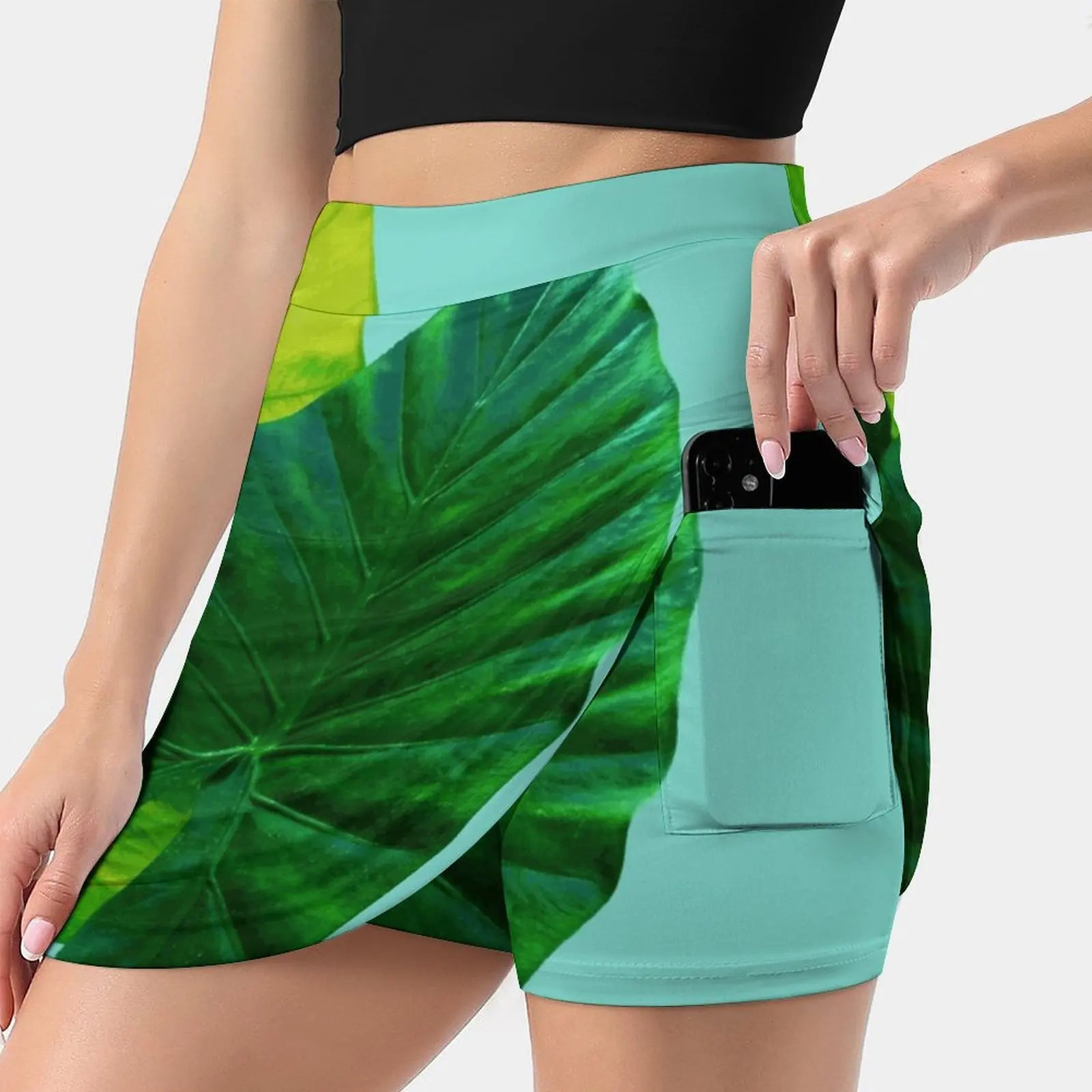 Urban Jungle S-4Xl Tennis Skirts Golf Fitness Athletic Shorts Skirt With Phone Pocket Urban Jungle Tropical Tropic Nature Leaf