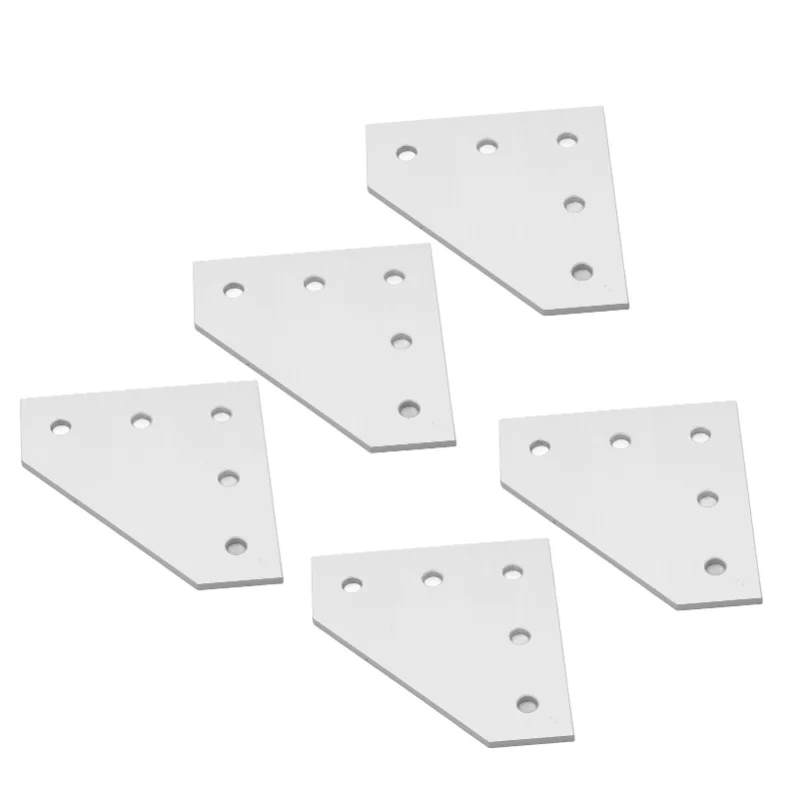 5PCS Flat Tie Plate Aluminum Alloy 5 Holes Compression Resistance Repair Mending Plate Bracket For Industrial L/T Shaped