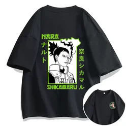 Anime Naruto T-shirt Shikamaru Printed Men's and Women's T-shirt Leisure Sports Street Student Couple T-shirt