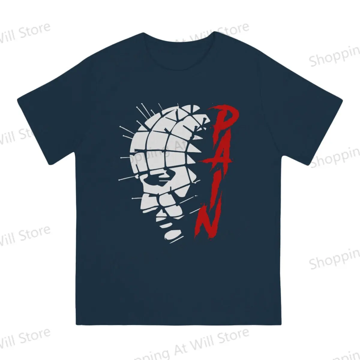 Tops 100% Cotton Leisure Sports Pinhead Cenobite Pain Men's and women's T-shirts Hellraiser Horror Movie Short sleeved fun print view 2