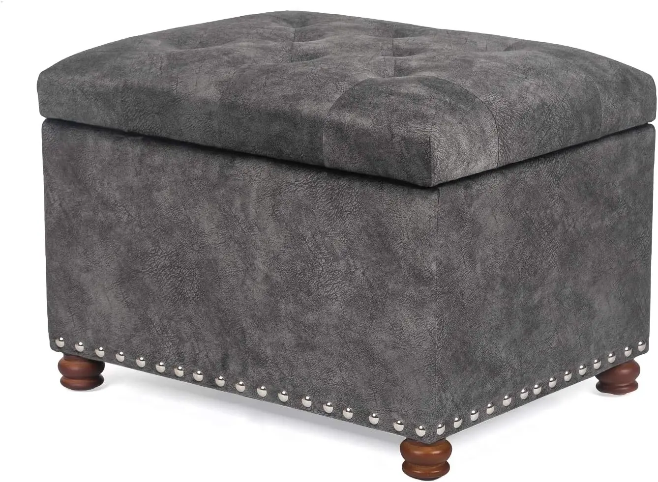 

Rectangular Ottoman with Storage for Living Room, Upholstered Storage Bench Foot Stool and Seat with Lift Off Lid