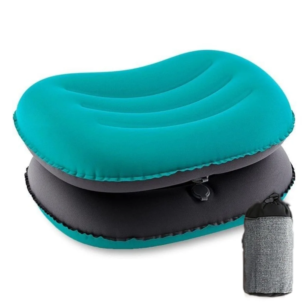 Ultra Light Waterproof Memory Massage Function Portable Inflatable Travel Mat Ergonomic TPU Pillow Neck and Waist Support