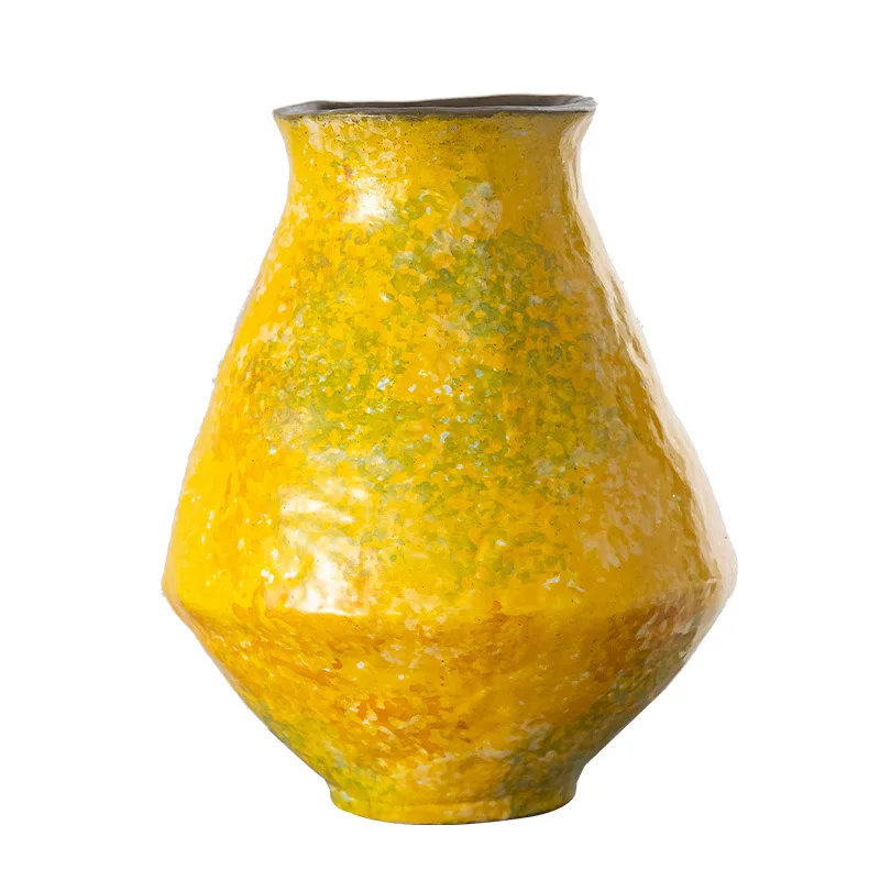 YFY handmade vase flower ware home tea room simple high-end simple style ornament living room green plant flower arrangement