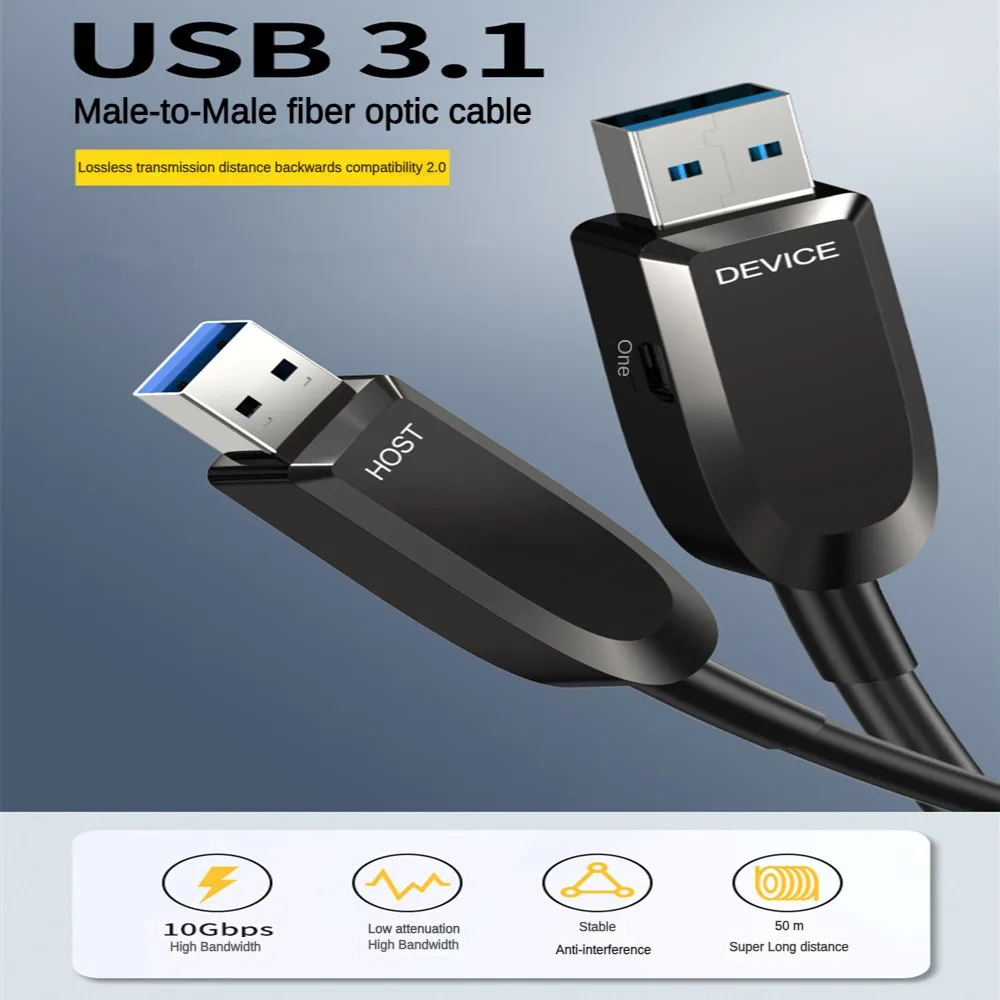 Optical Active USB 3.0 Extension Fiber cable 10Gbps USB 3.1 extension cord With 5V Charge Compatible usb 2.0 for Camera Smart TV