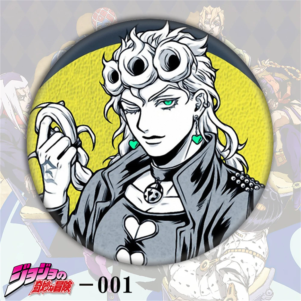 58mm Anime Le bizzarre avventure di JoJo Jonathan Joestar Kujō Jōtarō COSTUME cosplay Distintivo Spilla SPTE Spilla in banda stagnata ﻿   Prop Gilf