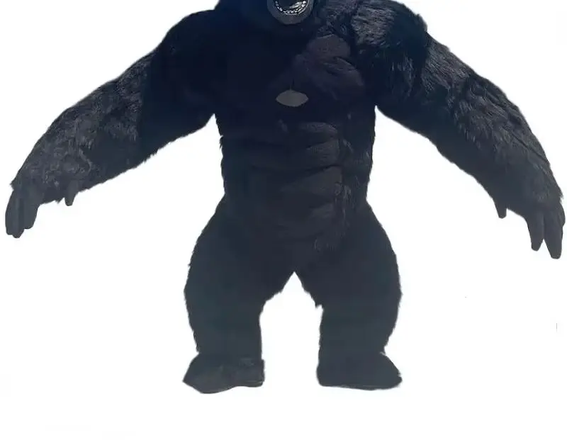 Real Life Inflatable Gorilla Costume Full Mascot Suit Giant Adult Fur Gorilla Cosplay Fancy Dress for Events Party no battery