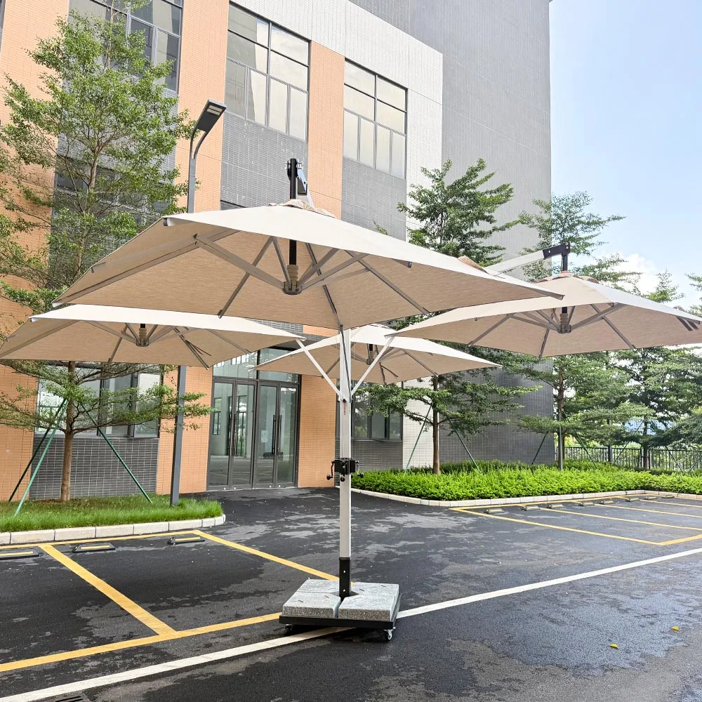 

High Quality Customized Four Head Hanging Big Size Cantilever Umbrella Umbrella Garden Patio Parasol Waterproof Outdoor Sunshade