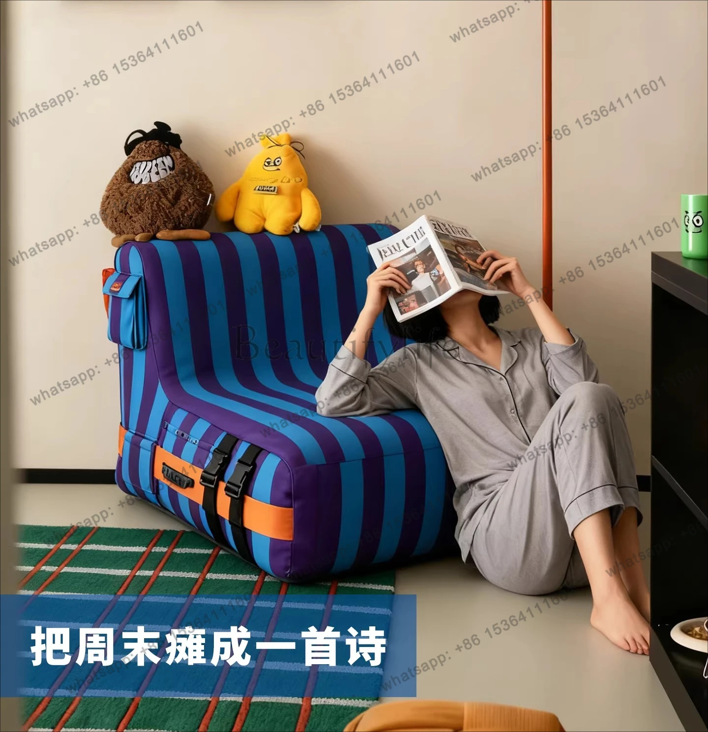 Factory Direct Outdoor Camping Lazy Air Sofa Chair Inflatable Folding Leisure Automatic Inflatable Music Festival Sofa