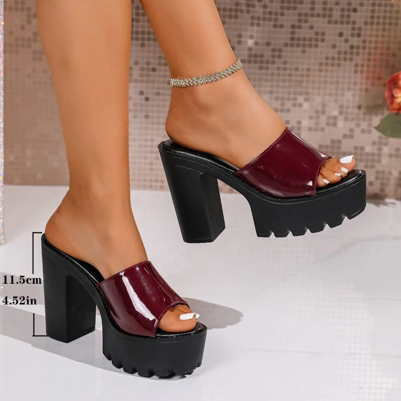 

Fashion Women Sandals Summer Banquet Nightclub Platform Chunky High Heels Sandals Outdoor Elegant Shoes Women Sandalias De Mujer