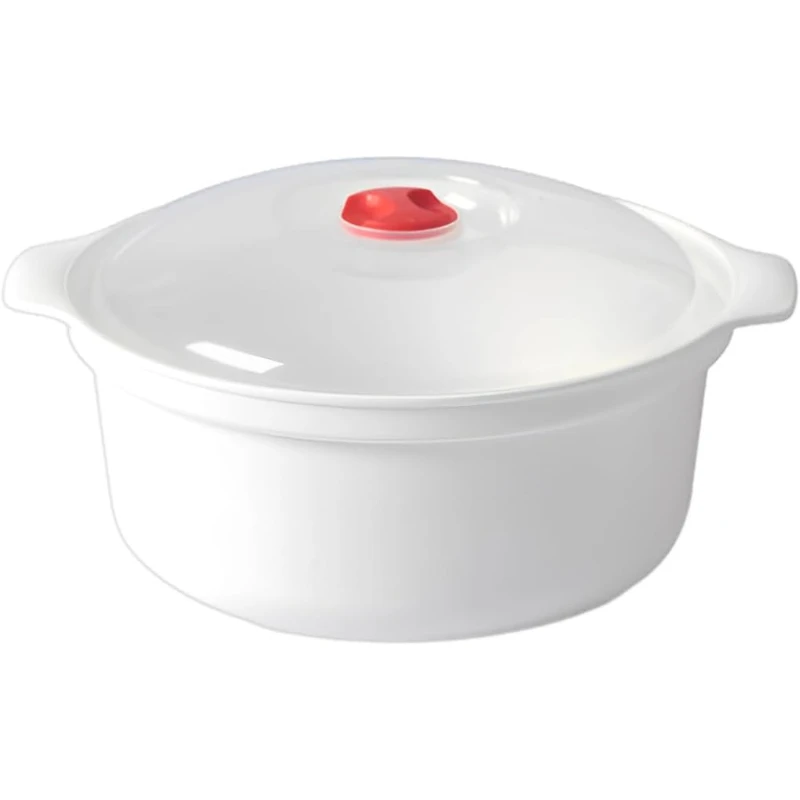 High Temperature Resistant Round Plastic Food Storage Bowl With Lid Microwave Safe Household Soup Container Airtight Lunch Box