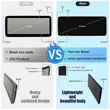 適用於賓士GLK等級X204(2008-2012)的Android 14車載多媒體12.3吋超窄螢幕播放器,支援收音機、CarPlay和導航功能。 8 最佳銷售 賓士GLK螢幕 - №1