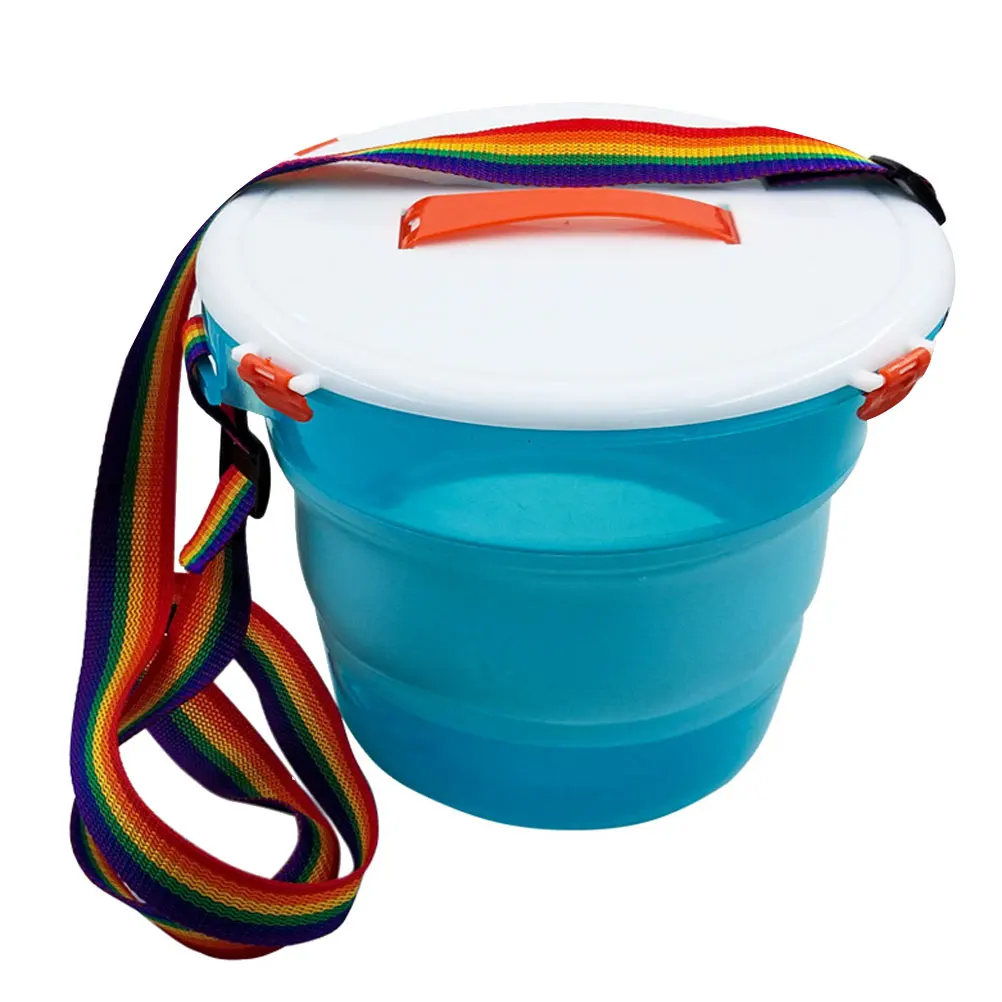 

Folding Fishing Bucket Rugged Silicone Fish Bucket with Lid Collapsible for Space Saving Fishing Equipment Gear
