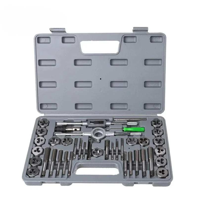 

40Pcs Tap Die Set Hand Thread Plug Taps Hand Threading Tool Screw Thread Wrench Dies Kit With Storage Case