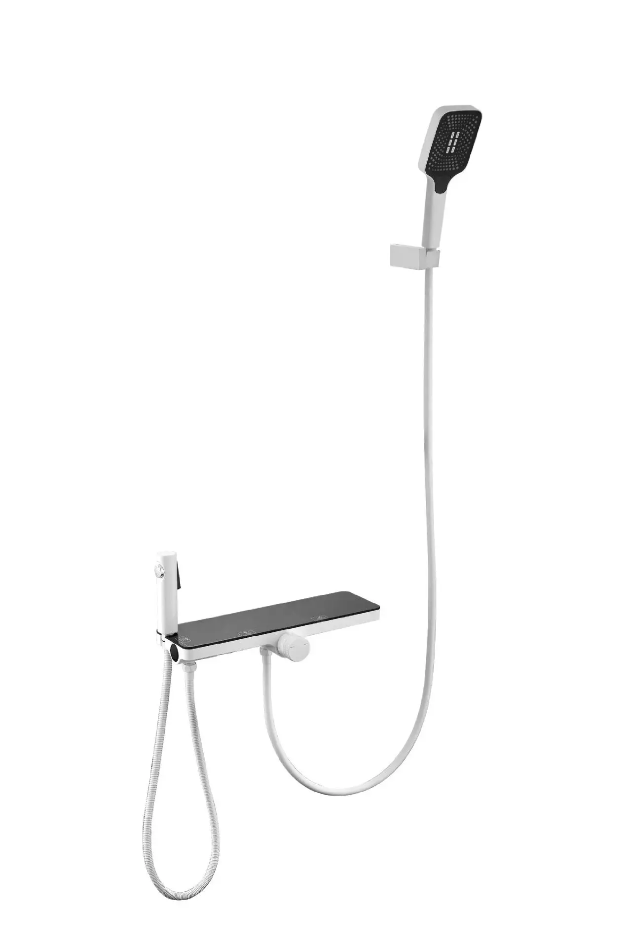 

Simple shower with high pressure spray gun can be lifted and lowered handheld shower set, large storage