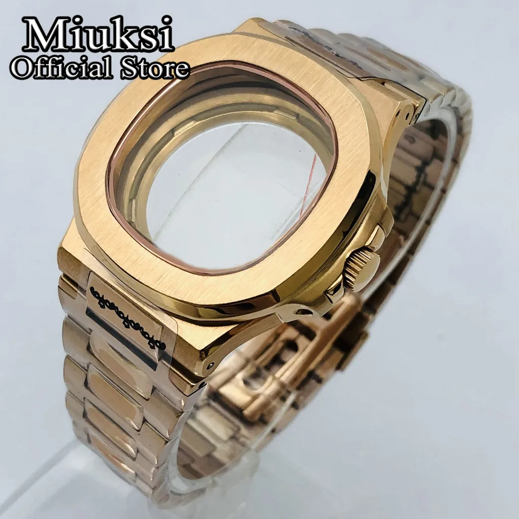 Miuksi 40mm silver black gold watch case sapphire glass fit NH35 NH36 ETA2824 2836 Miyota8215 Mingzhu DG2813 3804 PT5000movement image 3