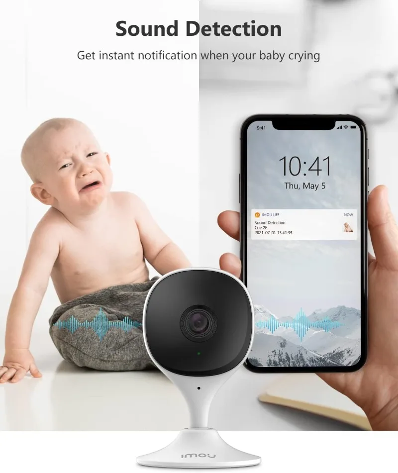 كاميرا مراقبة 1080P لمراقبة الأطفال مع رؤية ليلية، صوت ثنائي الاتجاه، كاميرا داخلية تعمل بالواي فاي مع تطبيق، تعمل فقط بشبكة واي فاي 2.4 جيجاهرتز